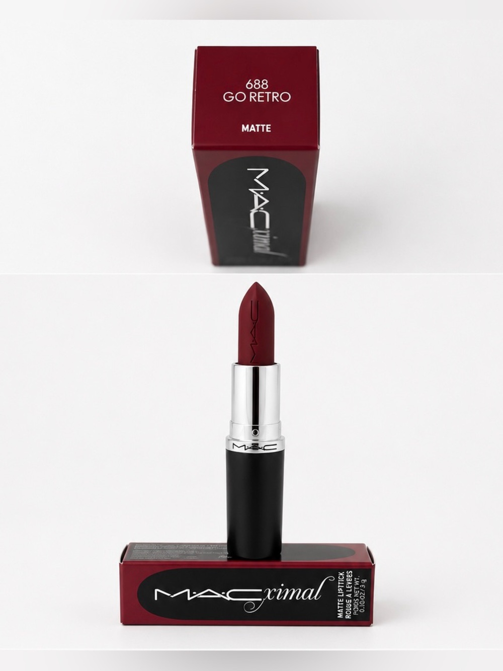 MAC Cosmetics Matte Lipstick — 688 Go Retro (Deep Wine Red) - Picture 3 of 3